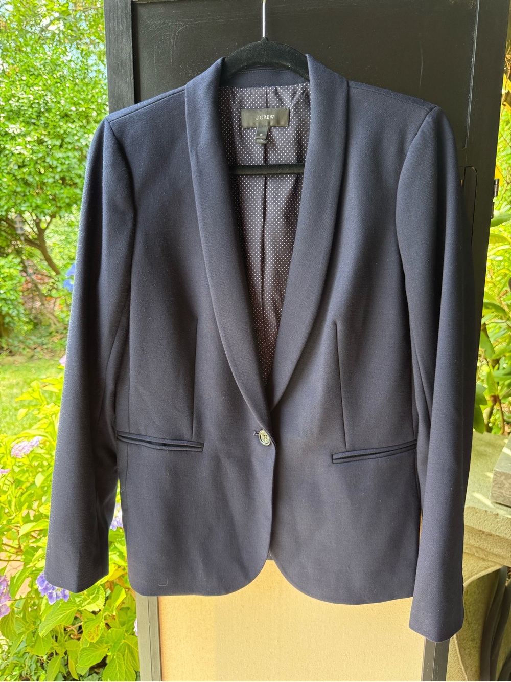 J. Crew Navy Single-Button Shawl-Collar Blazer